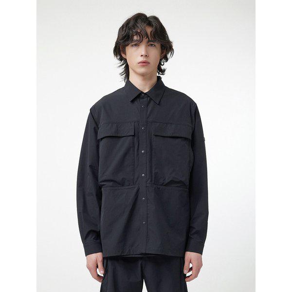 [MEN] ナイロンユーティリティポケットジャケット - ブラック HEM0004AJZBLK