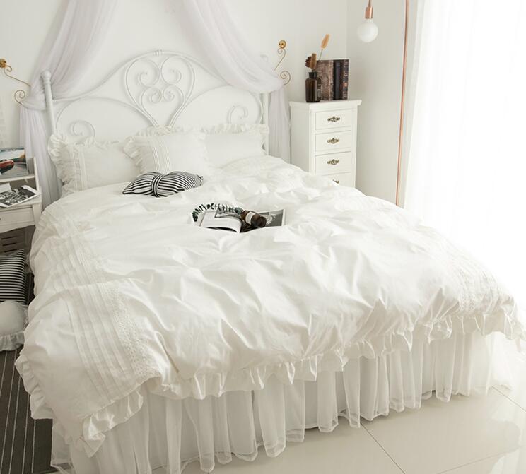 最新の製品 布団カバー 布団掛けカバー 布団カバーセット 布団かけカバー 防菌 防カビ 洗える 無地 韓国風 6色 プリンセス 姫系 3／4点 綿 100% コットン セミダブル ダブル クイーン フ 4,934円