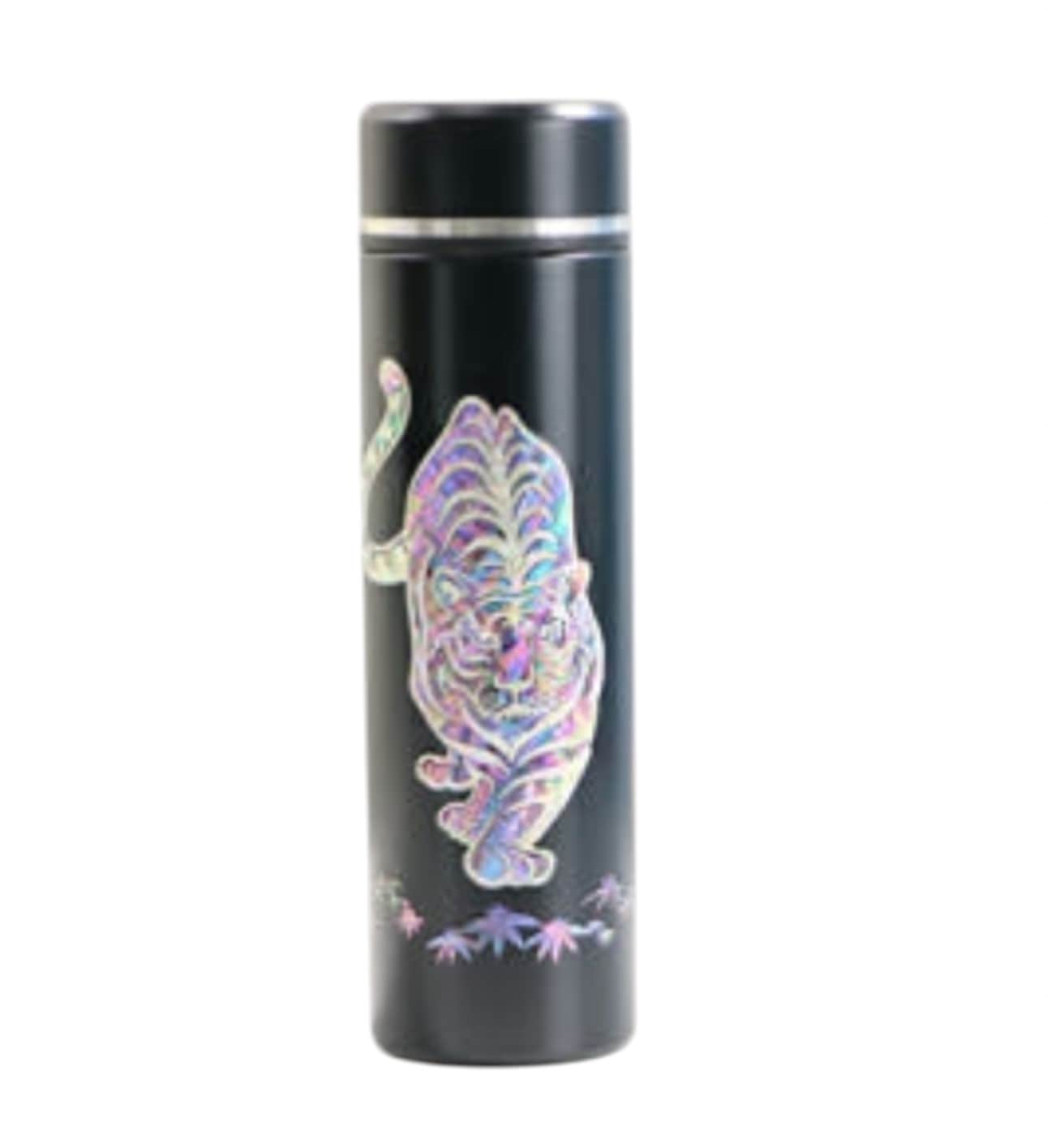 전통한국 공예품 나전칠기 호랑이 스텐 자가 텀블러 500ml