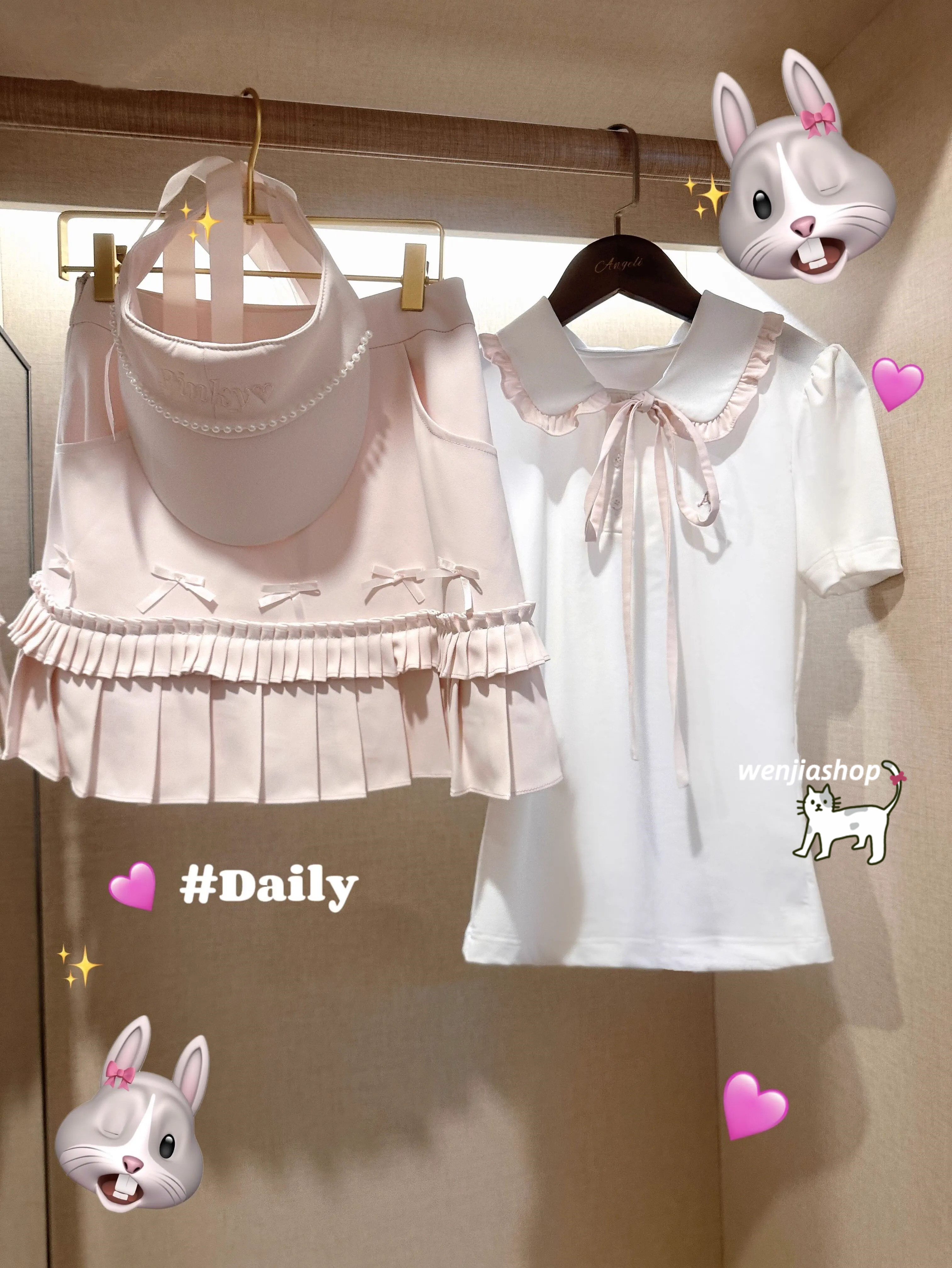 ゴルフウェア 2025 春夏 上下セット 半袖 Tシャツ プリーツスカ ミニスカート リボン めっちゃ可愛い 速乾 通気 痩せる レディース 韓国風 ゴルフスカート スポーツ テニスウェア 白 ピンク