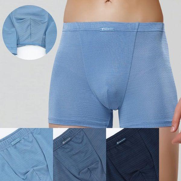 メンズ夏パンツ クール冷感 絹 ドロワーズ 四角パンツ 3枚入り