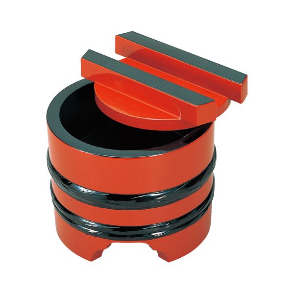 DX特大釜あげ/和食器 (朱に黒ひも 内黒 A) 直径200×190mm 1500cc 日本製 (和食 レストラン 居酒屋 店舗 お店)