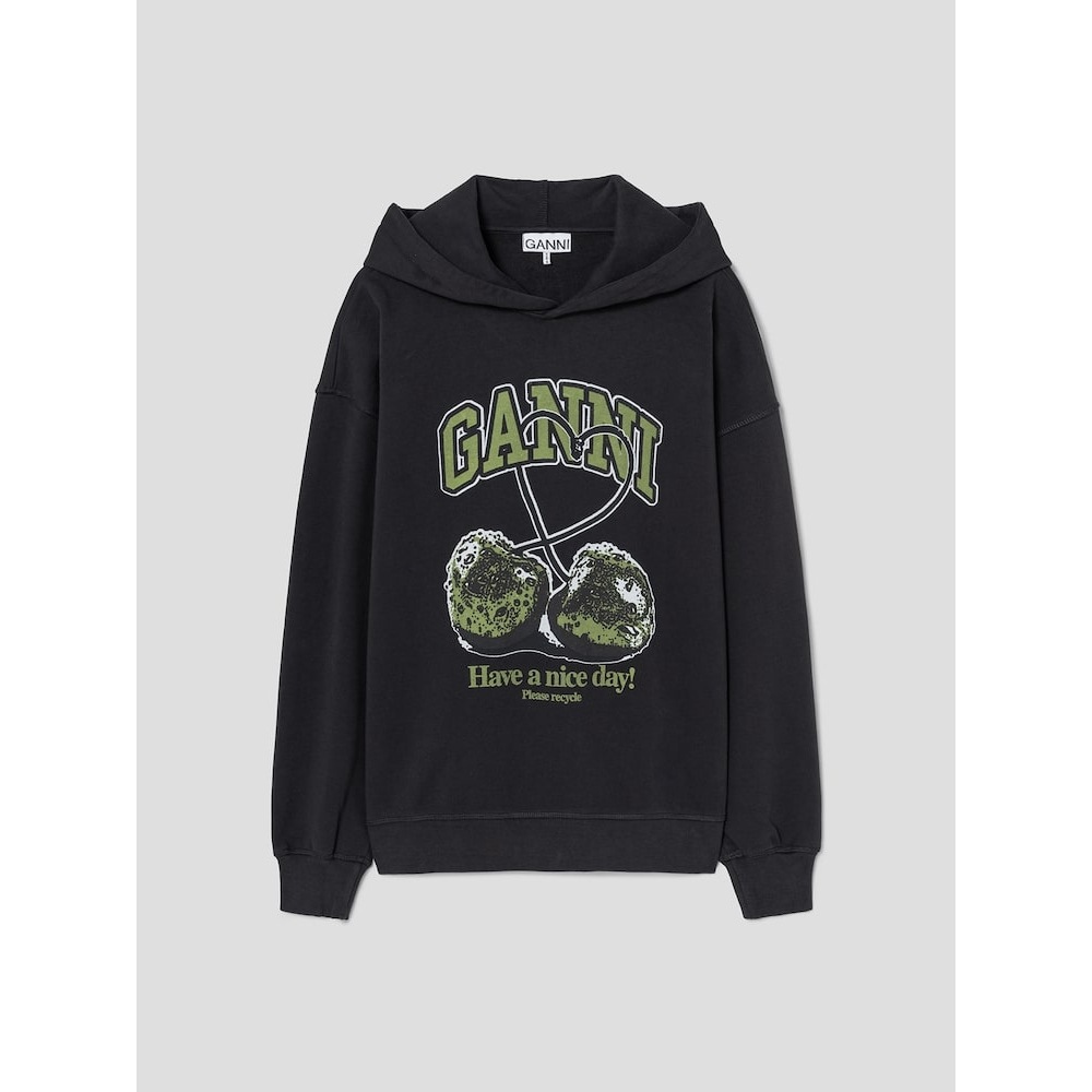 GANNI イソリチェリーオーバーサイズパーカー-ファントム QN5241C034