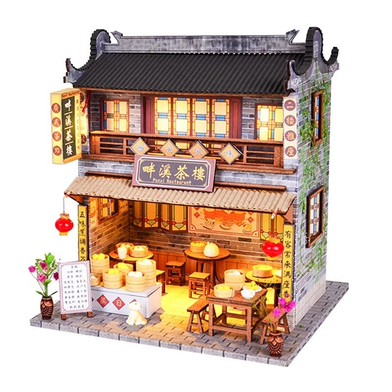 ミニ店舗モデル DIY小屋手作り中国風の古風な街並み飾り 5,599円