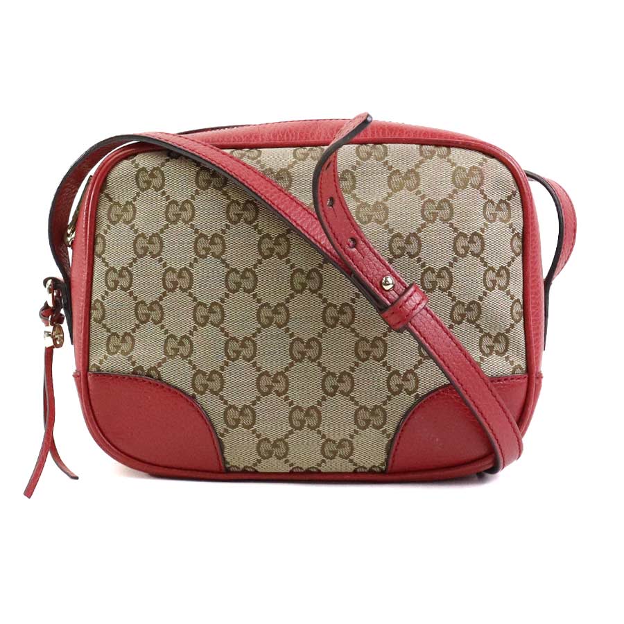 グッチ GUCCI 斜め掛けショルダーバッグ GGキャンバス/レザー ベージュブラウン/レッド レディース 449413 e59179a