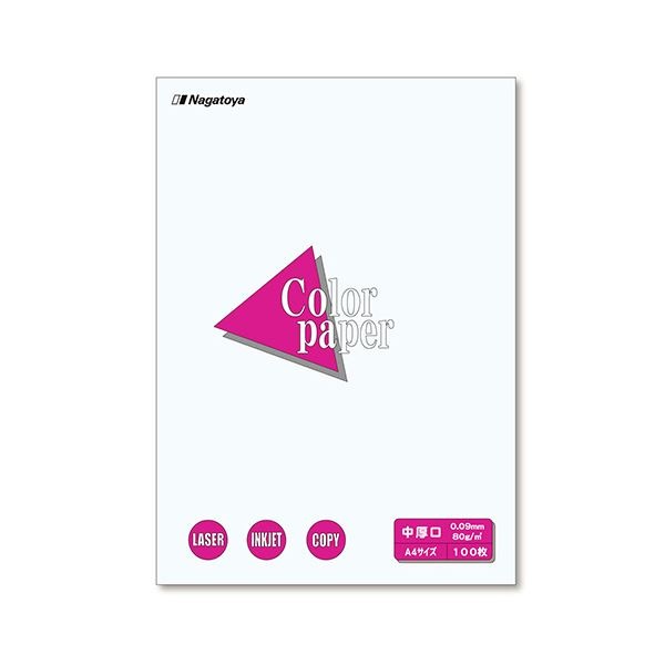(まとめ) 長門屋商店 Color Paper A4 中厚口 白 ナ-3201 1冊(100枚) (×30セット)