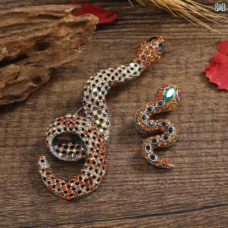 蛇 ブローチ ユニーク レディース メンズ スーツ アクセサリー セット 動物 干支 ヘビ 誇張 コート ジャケット パイソン コサージュ 女性用 動物 アクセサリー