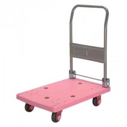 静音台車 ハンドル折りたたみ式 最大積載量150kg PLA150-DX ピンク