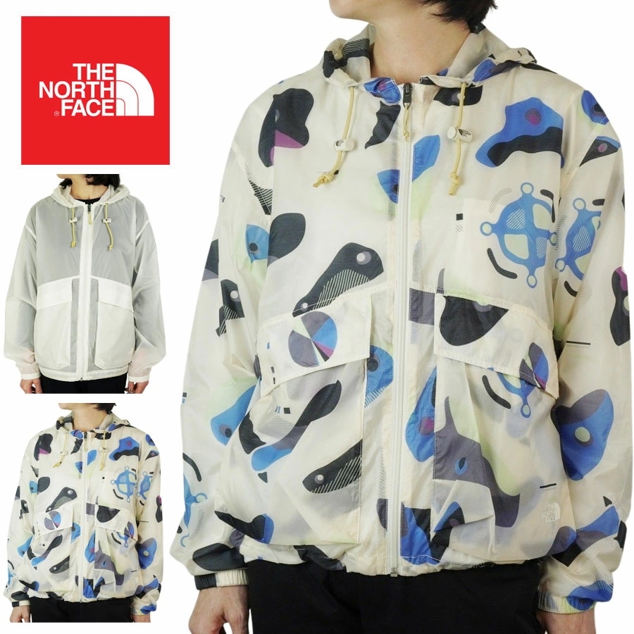 ノースフェイスTHE NORTH FACE レディース ジャケットW M66 TL WND HDYウィンドフーディーガーデニアホワイトプリント ガーデニ