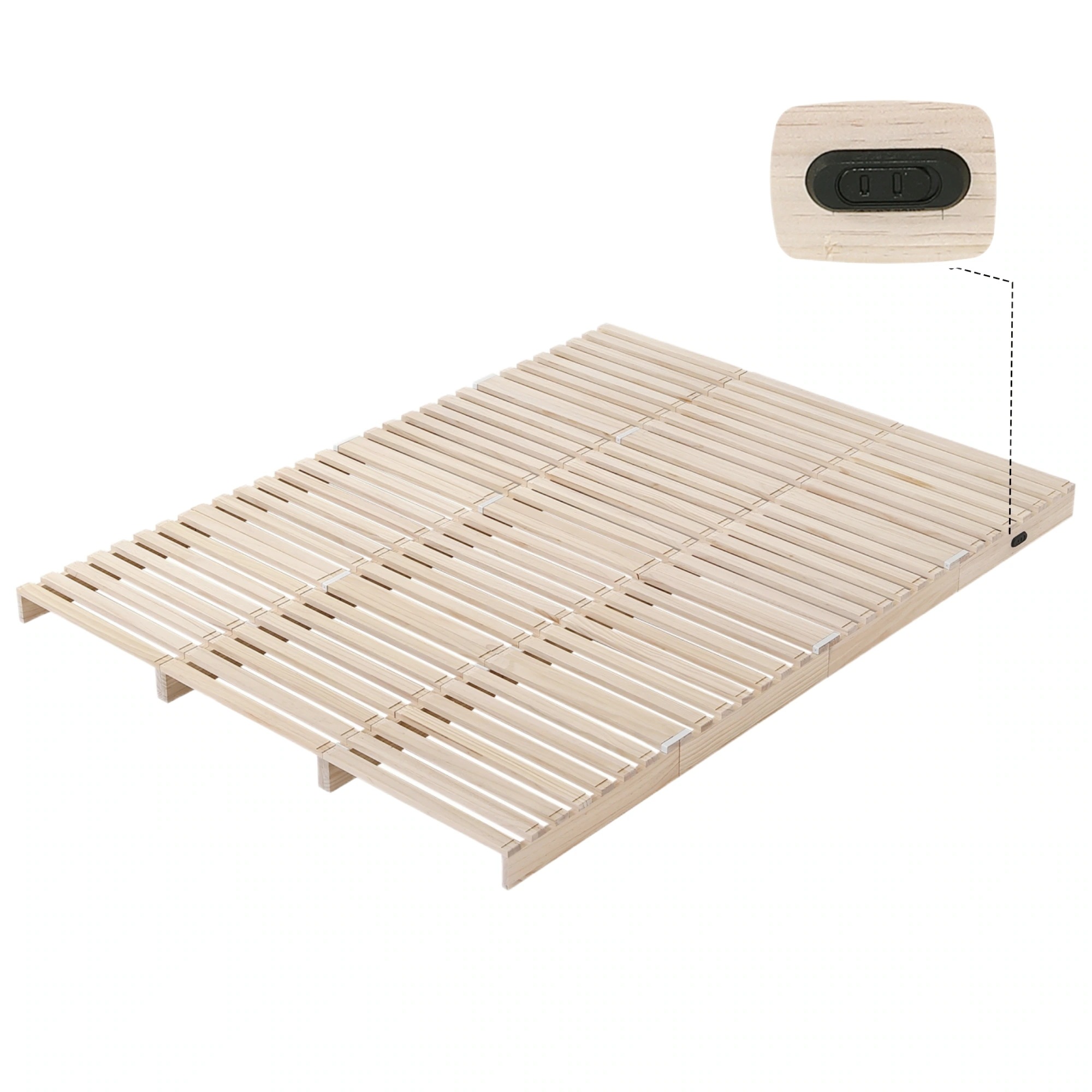 165パレットベッド 12枚セット すのこベッド コンセント付き 天然パイン材 ローベッド 50*50cm 組み換え自由 木製 天然木 軽量 ベッド パレット ロータイプ ベッドフレーム