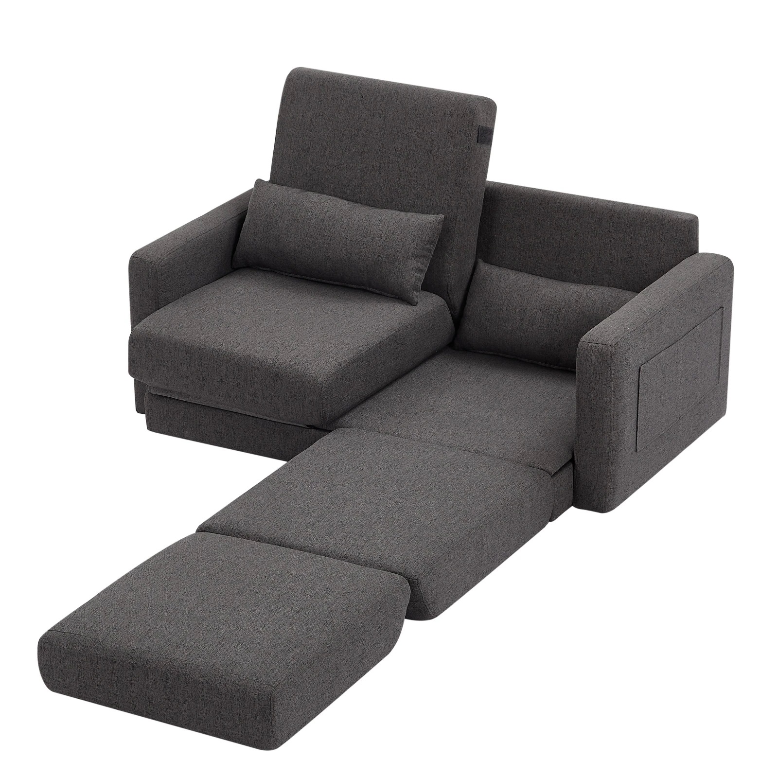 5色 2 seater ソファ 2人掛け 収納付き ファブリック 両側に肘掛け付き 木脚外し可能 ローソファ コンパクト ひとり暮らし カウチソファー 【日本国内出荷-3日で配達】 DJYC238