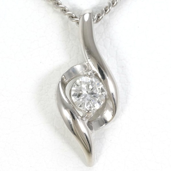 PT900 プラチナ PT850 ネックレス ダイヤ 0.12 約40cm ジュエリー 中古