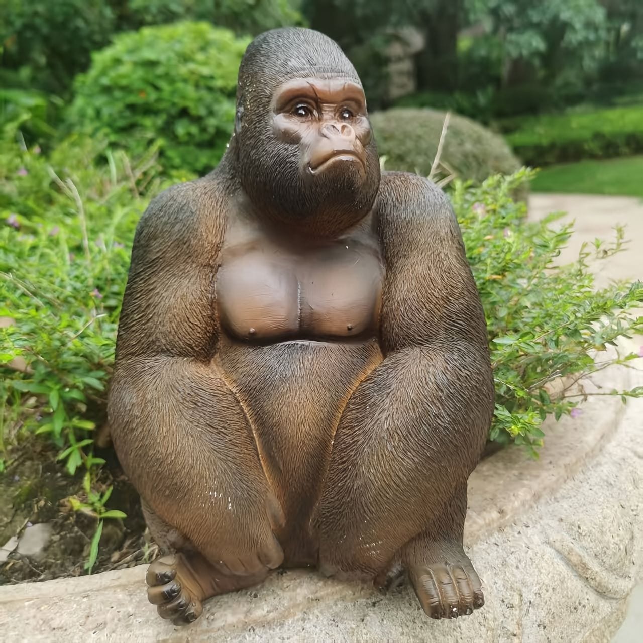 置物 オブジェ ガーデンオーナメント ゴリラ アニマルオブジェ リアル 屋外 屋内 インテリア 玄関 リビング ダイニング 装飾 庭 ガーデニング 装飾 ガーデン 樹脂 ギフト インテリア用品 贈り物