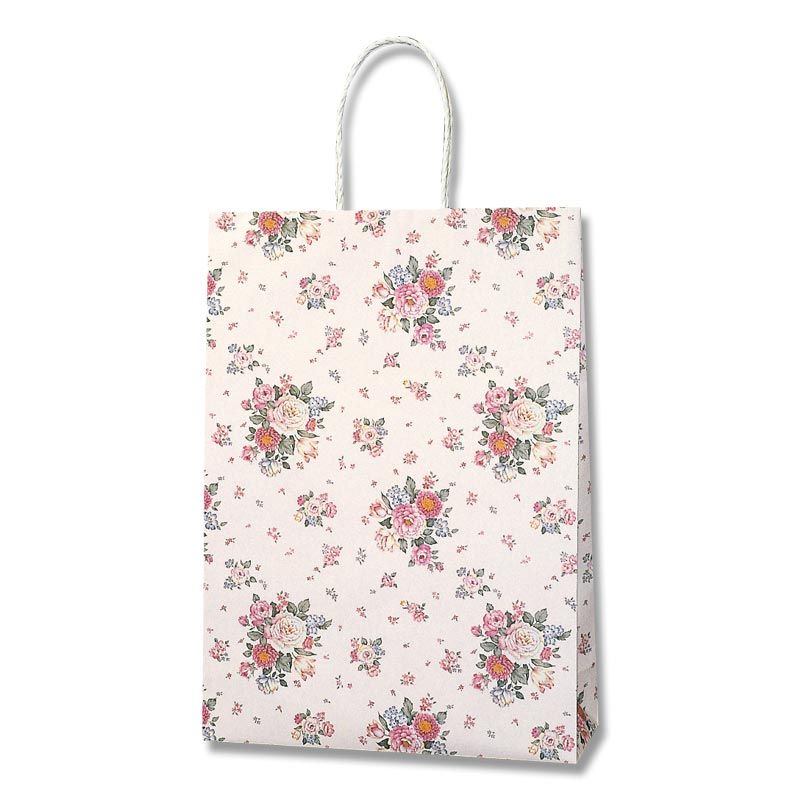 （まとめ買い）シモジマ HEIKO 手提げ紙袋 Pスムースバッグ 2才 ローズブーケ 25枚 幅320xマチ115x高450mm 003154007 [x3セット]