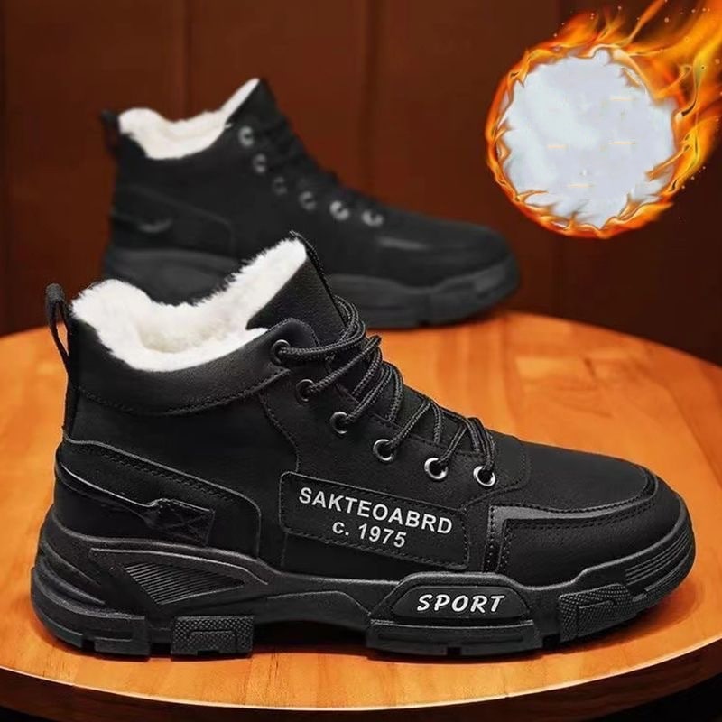 メンズ 冬靴 防寒 暖かい ハイカット スノーブーツ 防水 厚底 滑り止め 雪道 スノーシューズ 裏ボア レースアップ ブーツ 雪用 登山 外出 アウトドア