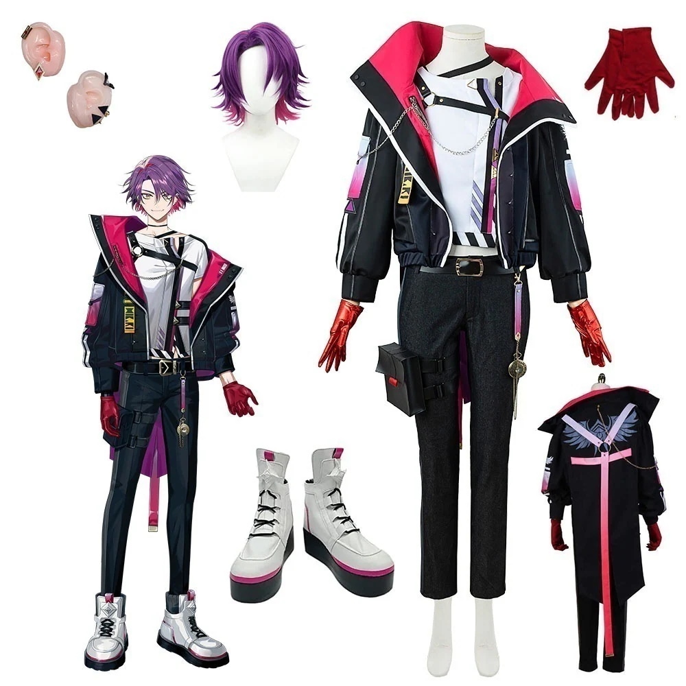 【全シリーズ発売中】 【値引き中】靴 ウィッグ コスプレ衣装＋イヤリング＋手袋 クリスマス お祭り コスチューム 変装 ステージ服 仮装 ハロウィン わたらいひばり コスプレ衣装 渡会雲雀 にじさんじ