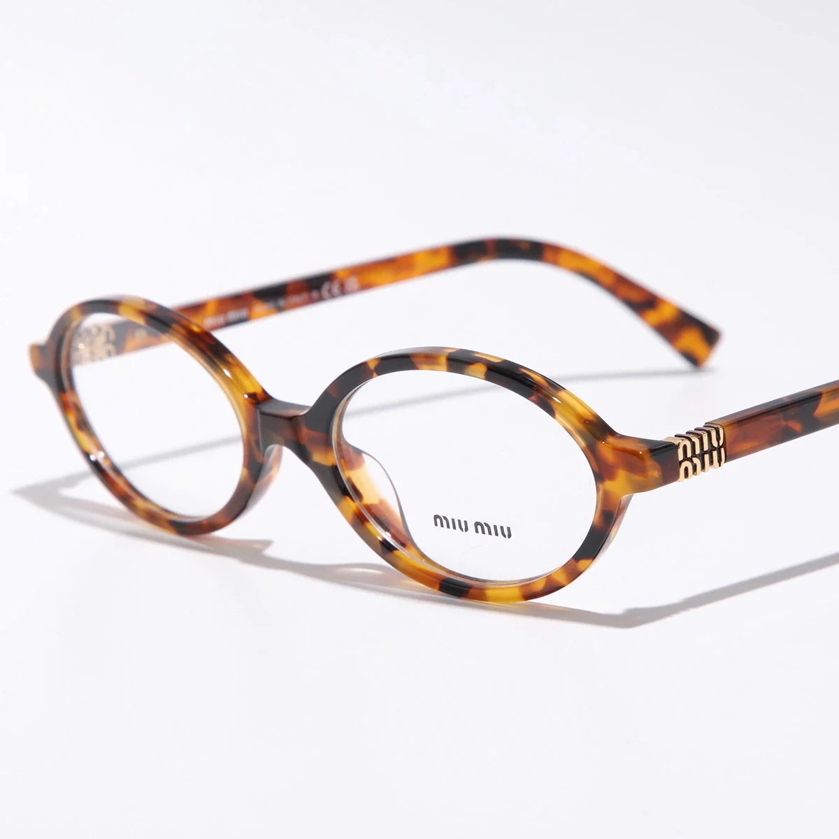 MIUMIU ミュウミュウ メガネ VMU 01X レディース オーバル型 セルフレーム フルリム メタルロゴ 伊達メガネ ダテ めがね アイウェア 19P-1O1