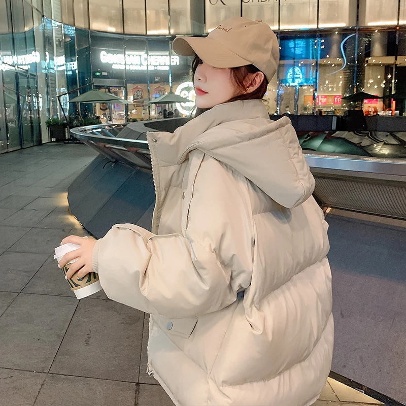 品大人気コートレディース中綿ジャケット中綿コートフード付き通勤通学綿入れ学生外套防寒服カジュアルベージュお出掛け秋冬女子アウター