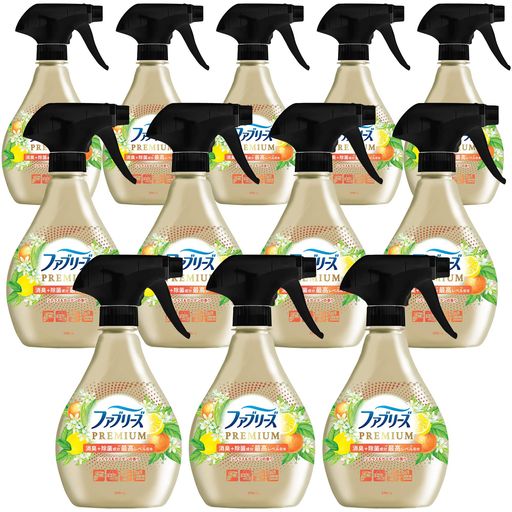 ファブリーズ 消臭スプレー PREMIUM 消臭+除菌成分最高レベル配合 衣類・布製品用消臭剤 シトラス&ガーデンの香り 本体 370mL×12本 [ケース品]