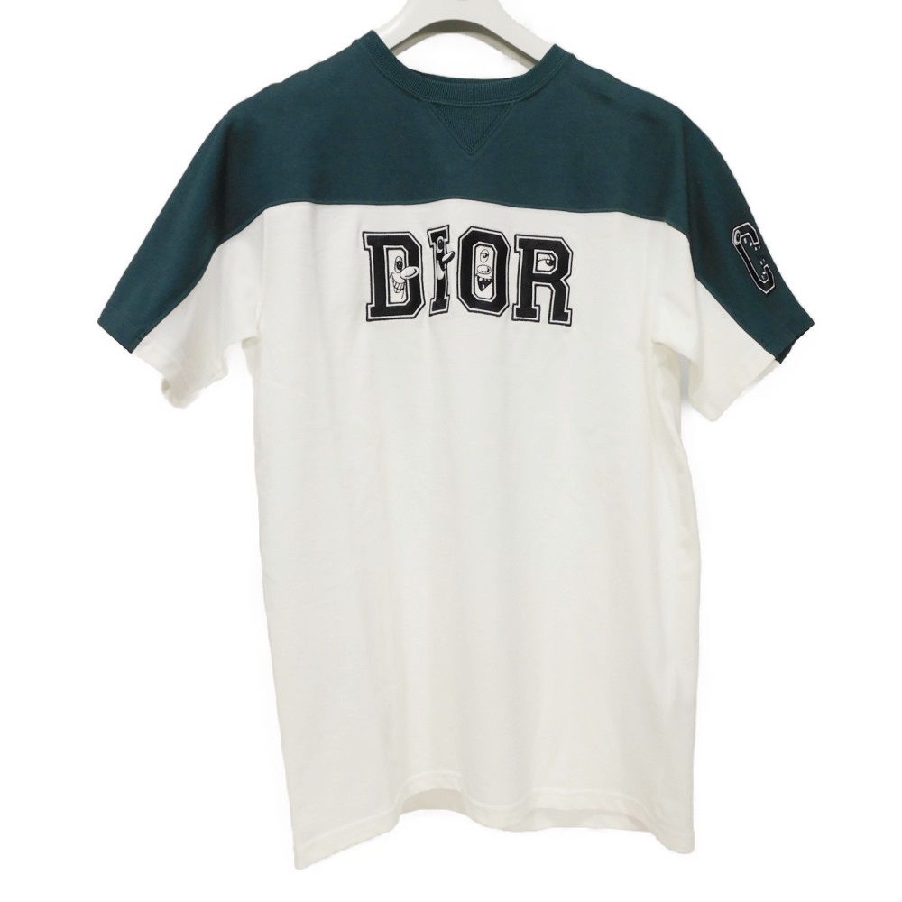 【中古】 半袖Ｔシャツ S グリーン FSスタンプ 未使用 ロゴ ワッペン クルーネック ケニーシャーフ 193J646A0554