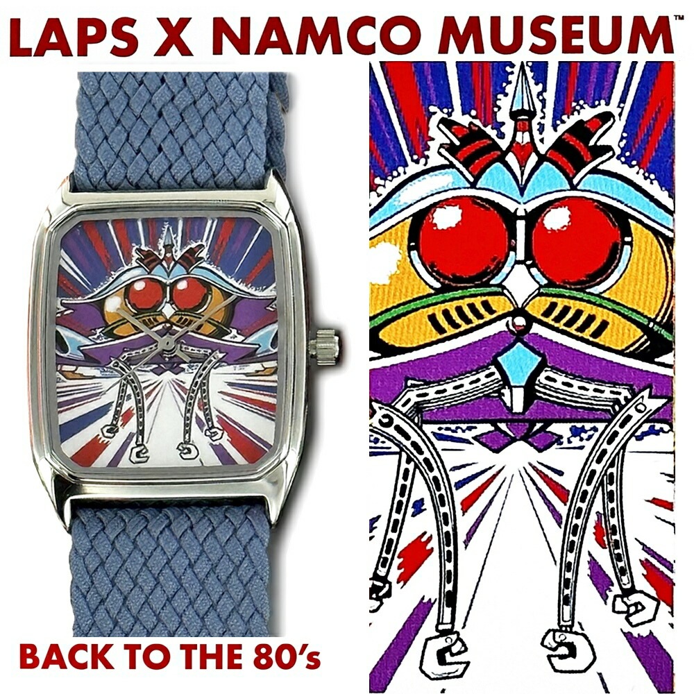 腕時計 限定モデル コラボ LAPS ナムコミュージアム メンズ レディース 時計 男女兼用 レトロゲームグッズ 昭和レトロ おしゃれ ギャラガ パリジアン ブルー ナイロンベルト プレゼント 誕生日 8,514円