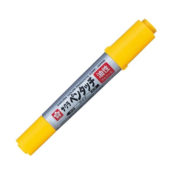 （まとめ） サクラクレパス油性マーカー ペンタッチツイン きいろ PK-T#3 1セット（10本） (×3セット)