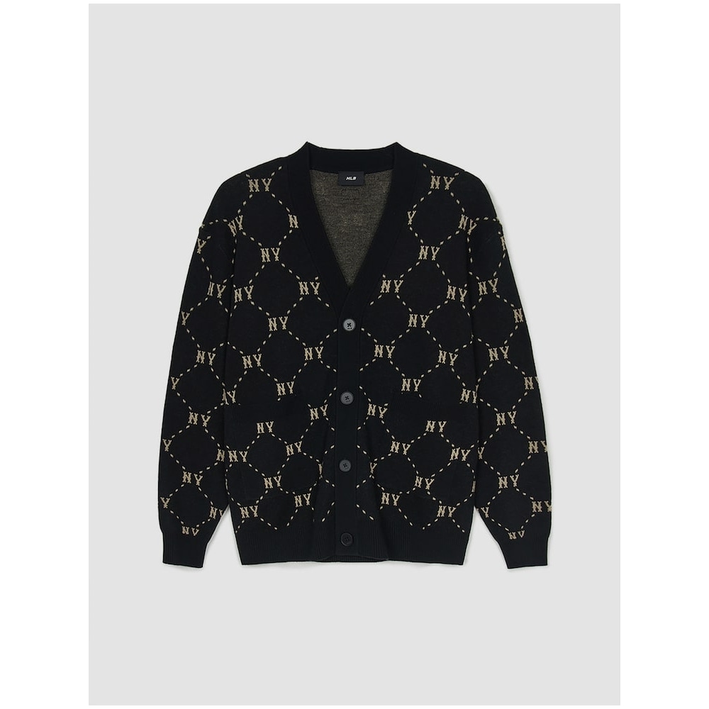 MLB ダイヤモンドモノグラムフロントカーディガン NY (ブラック) QHHC3AKCM0144-50BKS