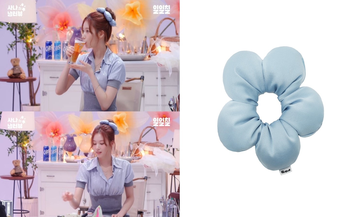 [TWICE SANA][HAUSFOG] FLOWER ヘアシュシュ_2COLOR