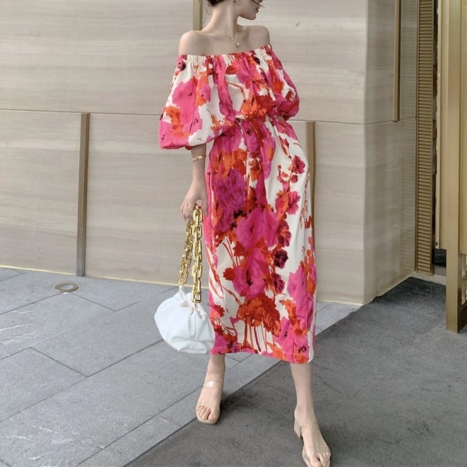 レディース ワンピース ロングワンピース リゾートワンピース 花柄ワンピース マキシ丈 ロング丈