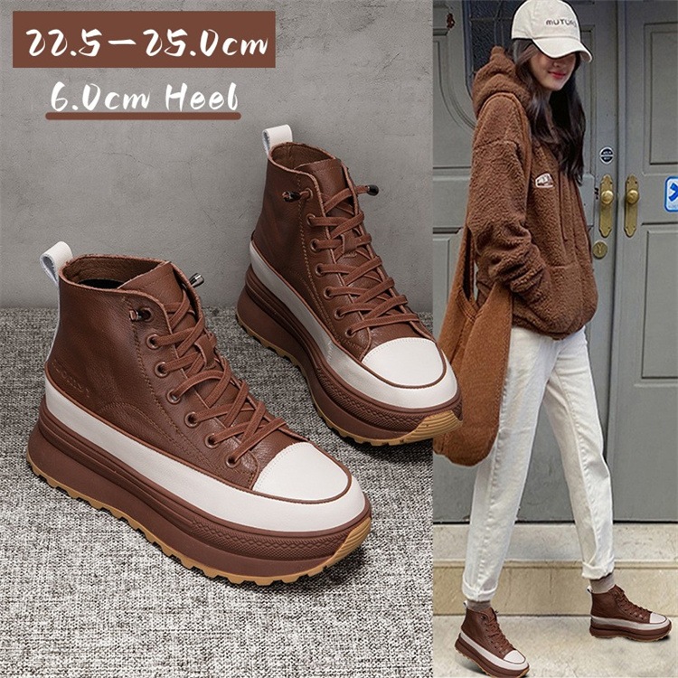 本革 厚底スニーカー レディース ダッドスニーカー スポーツ 靴 ヒール6cm 背が高くなる 身長アップ 厚底 スニーカー 通勤通 シューズ 夏 22.0cm-25.0cm 痛くない 歩きやすい 人気