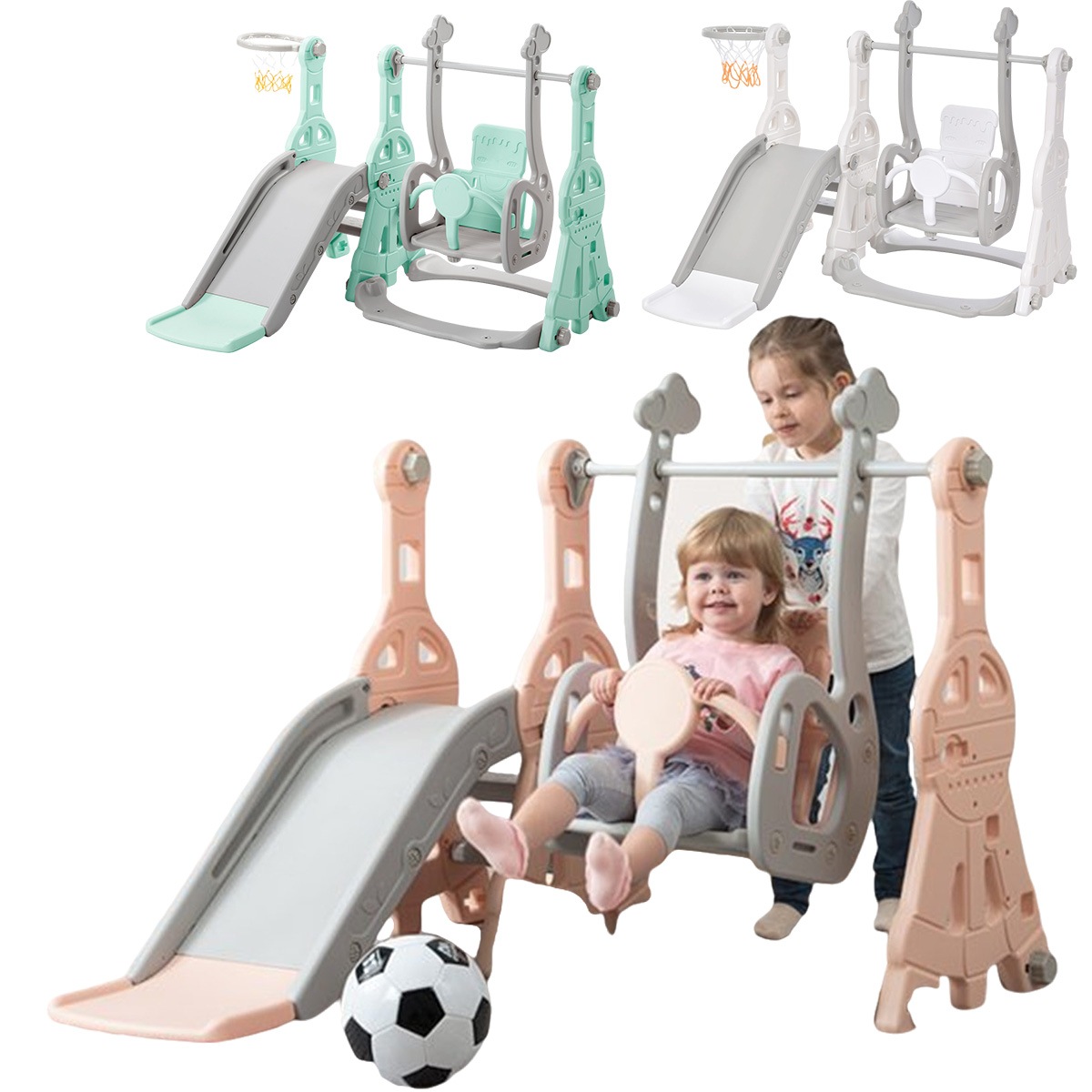 KOUKIDI 3色 滑り台 すべり台 幼児用滑り台 ブランコセットキッズ ブランコ三段階調整可大型子供 遊具 室内遊具 プレゼント【国内即日発送 】