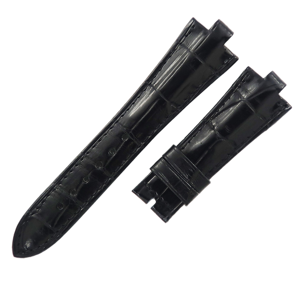 ブルガリ ディアゴノ用 クロコバンド メンズ 未使用 汎用 他社製 ベルト ストラップ 21mm 黒 3年保証腕時計用ベルト