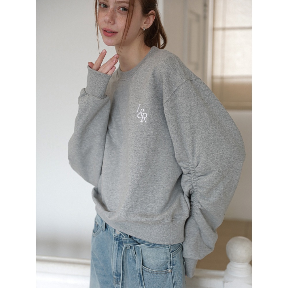LOSSYROW L&R ロゴシャーリングスウェットシャツグレー