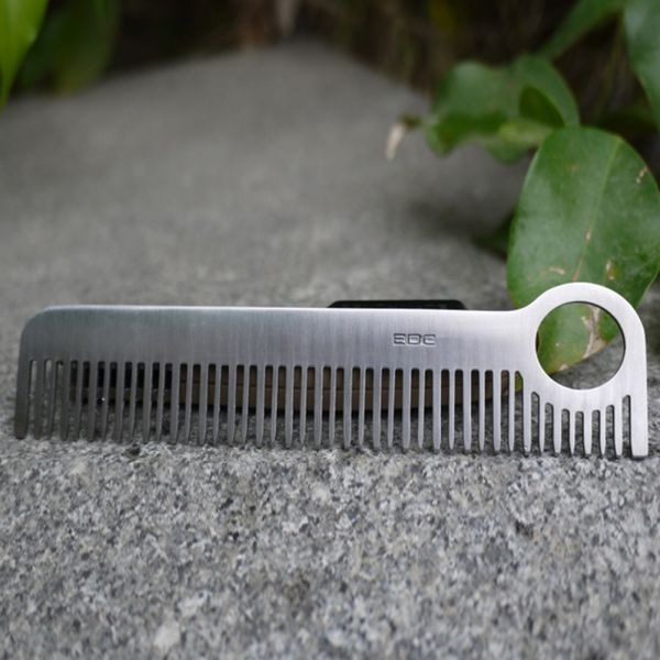 EDC Hair Comb Unisex Ti Titanium Stainless 2021年新作 Pocket Health Silver Steel Color: Care 送料無料でお届けします Tactical