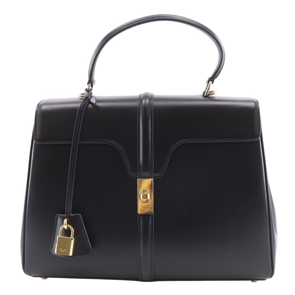 16 セーズ クラシック 2WAYショルダー 187373BEY ハンドバッグ カーフ 黒 レディース 中古品 Aランク