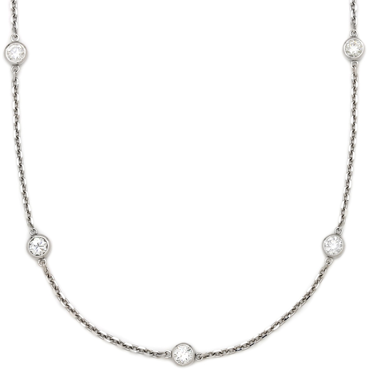 ネックレス ダイヤ ロングネックレス K18WG ダイヤモンド ホワイトゴールド 13P 【中古】