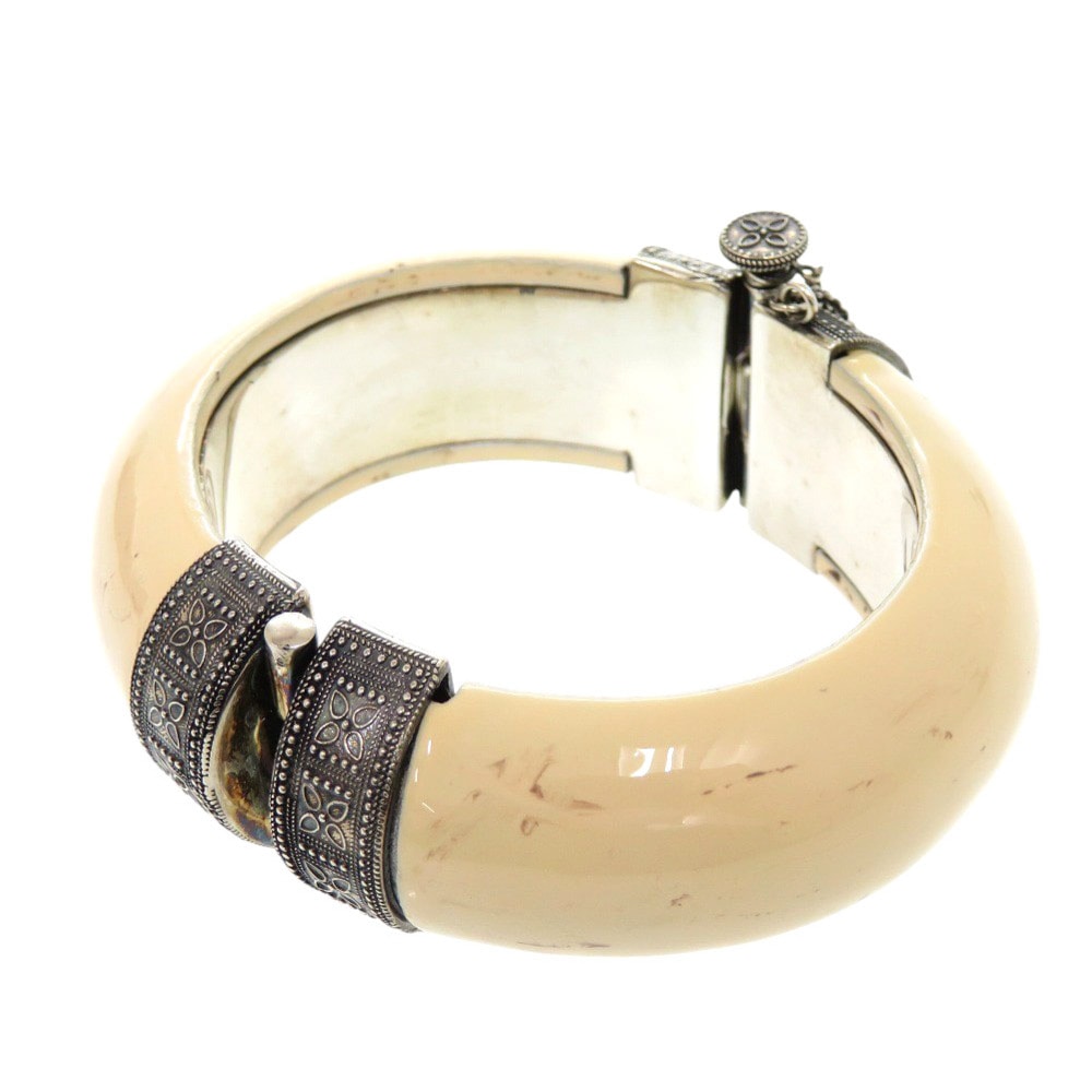 美品 サンローランパリ バングル プラスチック アイボリー 0747【中古】SAINT LAURENT PARIS レディース