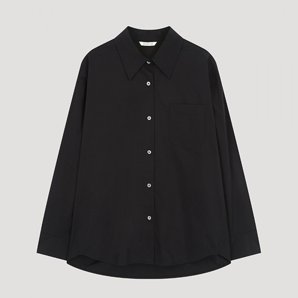 (Shes Miss) コットンオーバーフィットソリッドシャツ_swwsto31060_BK