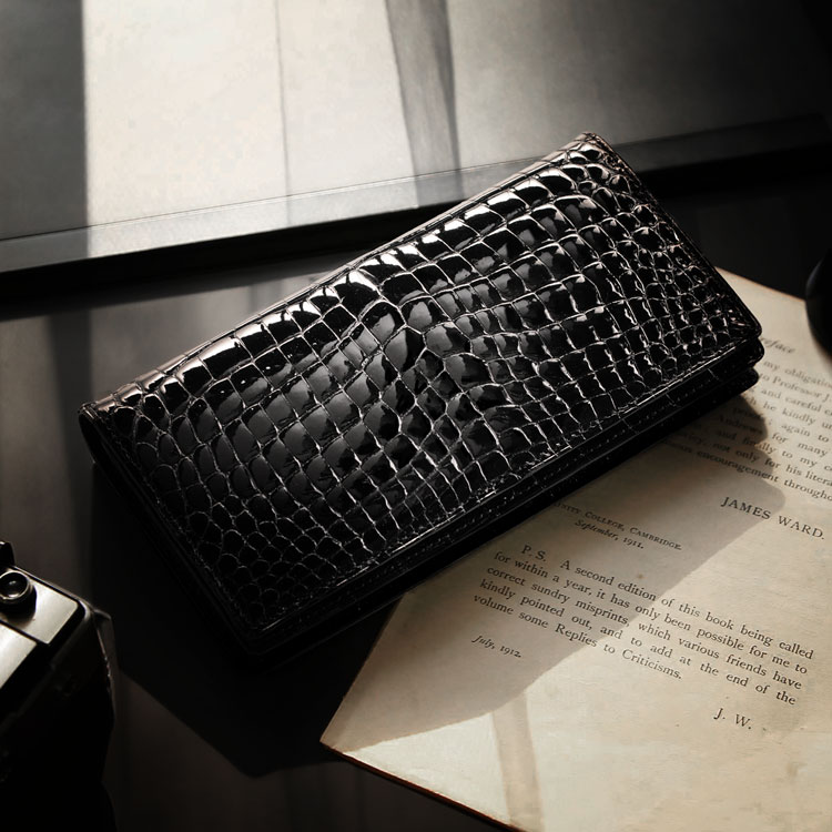クロコダイル 無双 メンズ 長財布 シャイニング 加工 センター取り 一枚革 日本製 束入れ 全11色 鰐革 紙幣入れ 札入れ 紳士 男性用 ワニ革 プレゼント ギフト (3939r)
