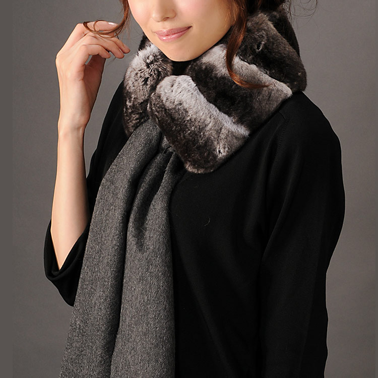 チンチラファーマフラー通しナチュラル