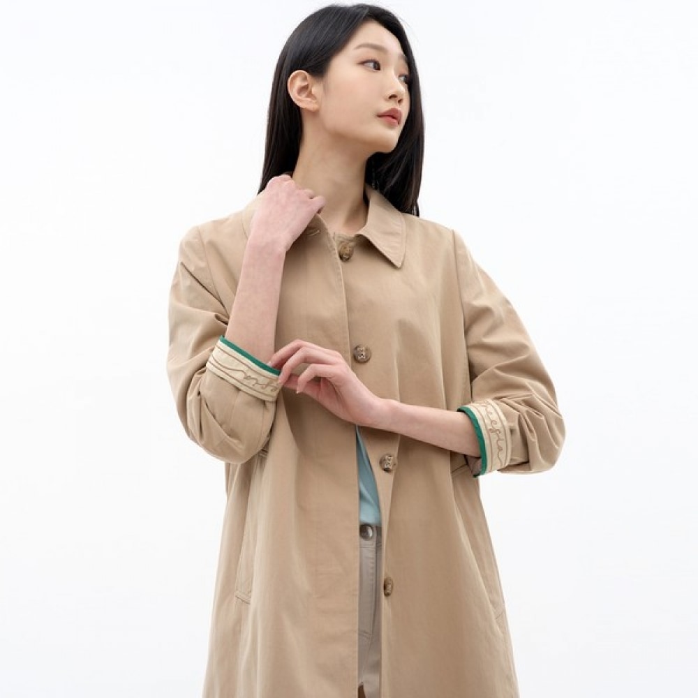 (ギセン) プリントバルマカンロングコート LCCAN229_BE