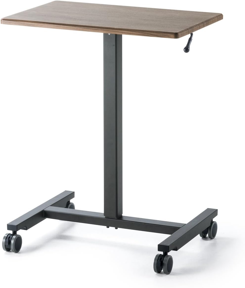 サンワダイレクト スタンディングデスク ガス圧 昇降式 幅62×奥行43cm 高さ76.5～110.5cm キャスター付き 耐荷重10kg パソコンデスク 木目 100-ERD007M 9,344円