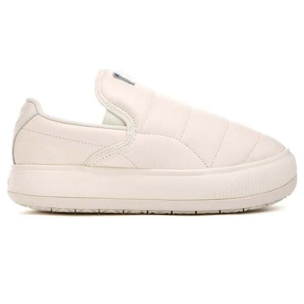 プーマSuede Mayu Leather Slip On Womens Off White Sneakers Casual Shoes 38443002
