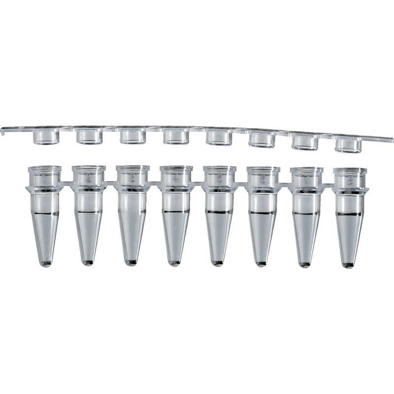 トラスコ中山　PCRチュｰブ0.2ml8連フラット 　PCRT02F8R125S