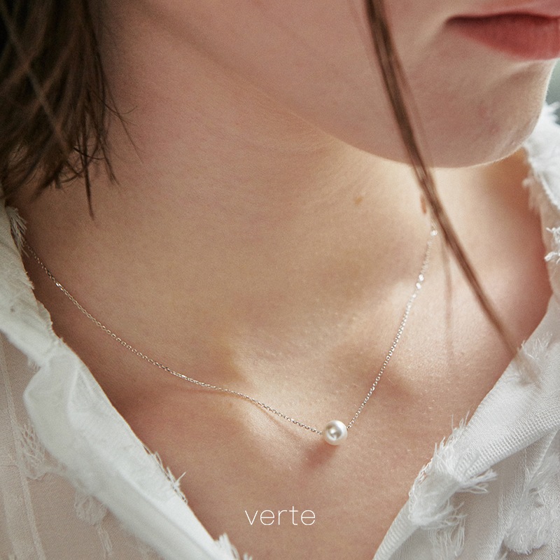 [925 silver] Un.silver.131 / simple pearl ネックレス (silver)
