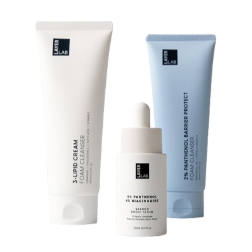 [25SS/NEW] バリア改善 3種セット (ニオソーム パンテノール5% セラム30ML+セラミド弱酸性フォームクレンザー+パンテノール弱アルカリ性フォームクレンザー)