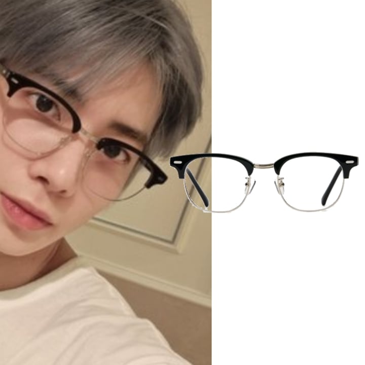 【TXTテヒョン着用】 BLUE ELEPHANT CARTER silver-black 眼鏡フレームメガネ 韓国人気