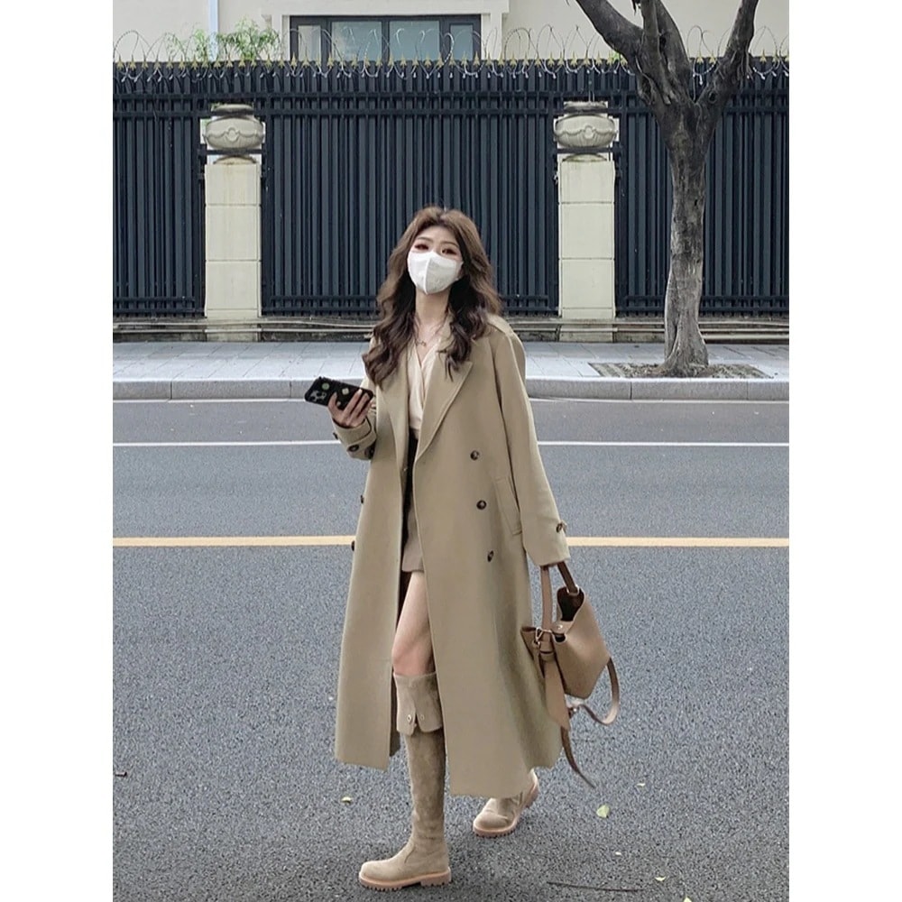 秋冬防寒 あったか アウター韓国風コートスタイルアップかわいいブルゾンファー付きファッション系裹起毛大人ゆったりカジュアルストリートサイズレディースムートン襟ゆるダボ シルエット学生通学丈