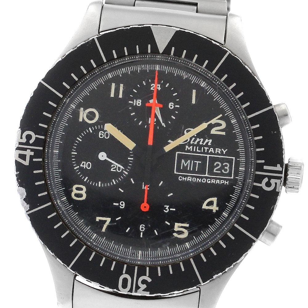 ジン Sinn 156.B ミリタリー パイロット クロノグラフ デイデイト 自動巻き メンズ _891086【中古】
