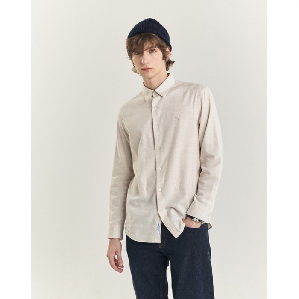 (ヘッジズ) 24FW アイボリーコットンテンセルヘリンボーンシャツ HZSH4D502IV